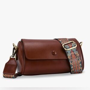 NWT Yonami Genuine Leather Purse Crossbody Versatile 2 Straps (weave/leather)